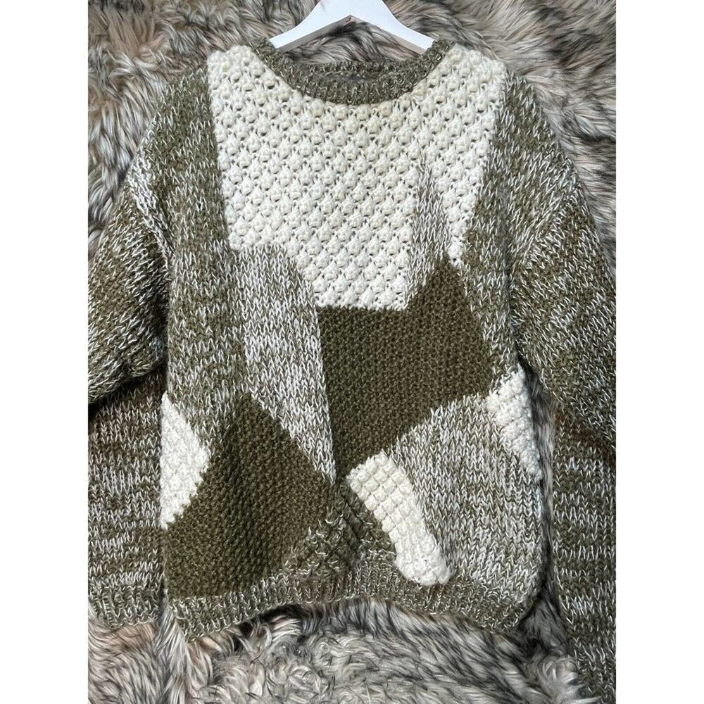 Index Acrylic Wool Blend Knit Sweater Neutral Colors Men's Size‎ L